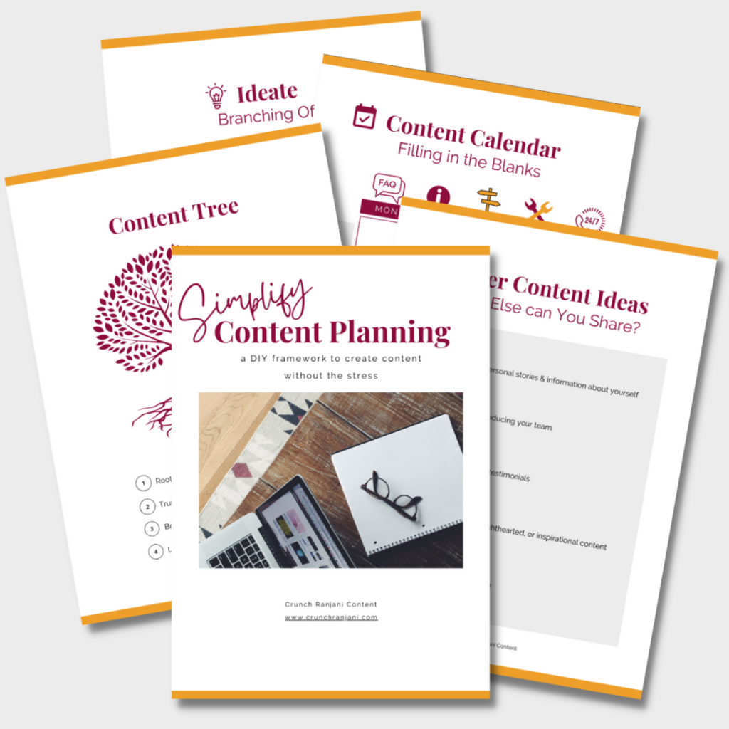 Sample of 5 pages from SIMPLIFY Content Planning